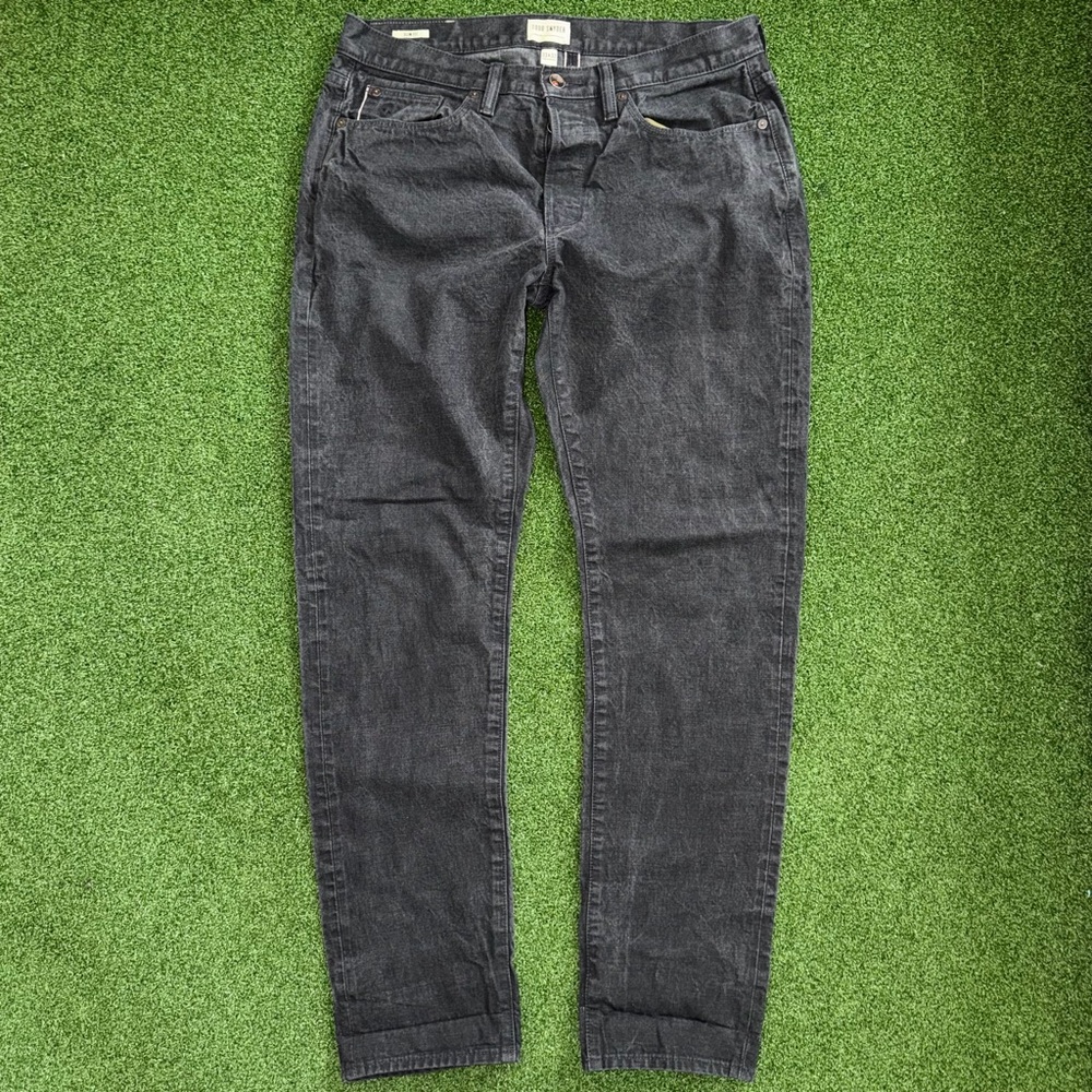 Todd Snyder Slim 33x32 Lightweight Japanese Selvedge Button Fly Jeans In Black